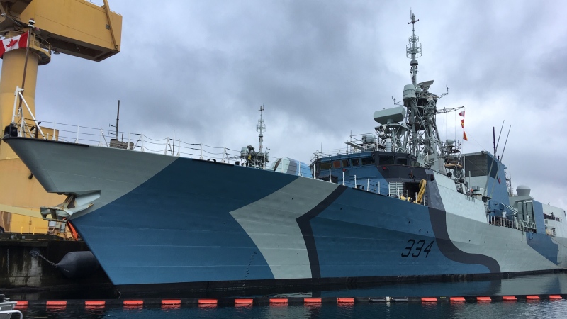 HMCS Regina is pictured in Victoria in October 2019. (CTV News)