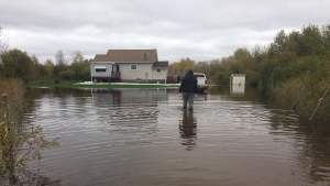 Photo of flooding in Zhoda, Man. taken on Friday, October 4, 2019. (Source: Beth Macdonell/CTV News Winnipeg)
