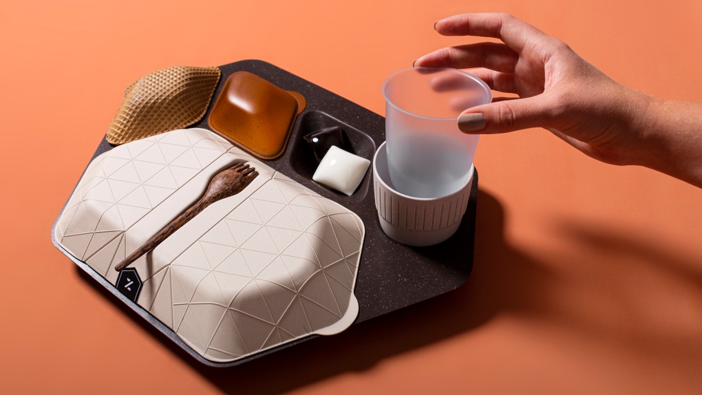 This in-flight meal tray was designed to be biodegradable