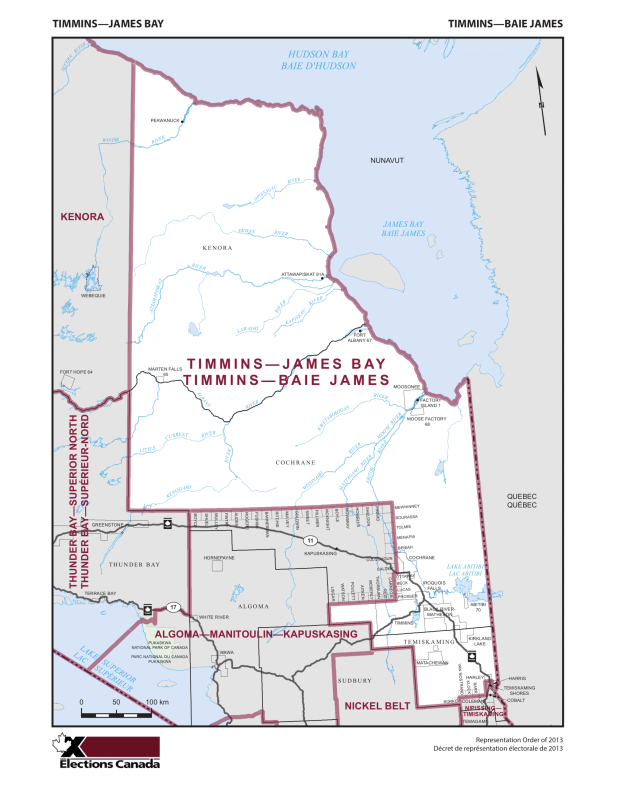 Timmins James Bay Electoral Map