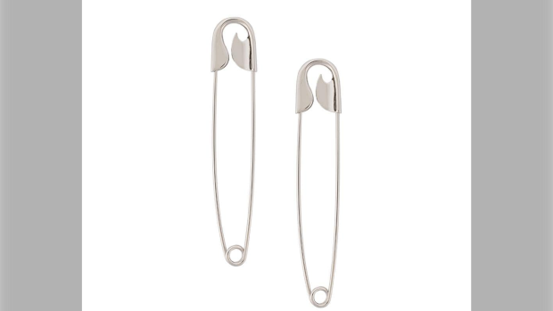 Fasten your ears with Balenciaga safety pin earrings for $665