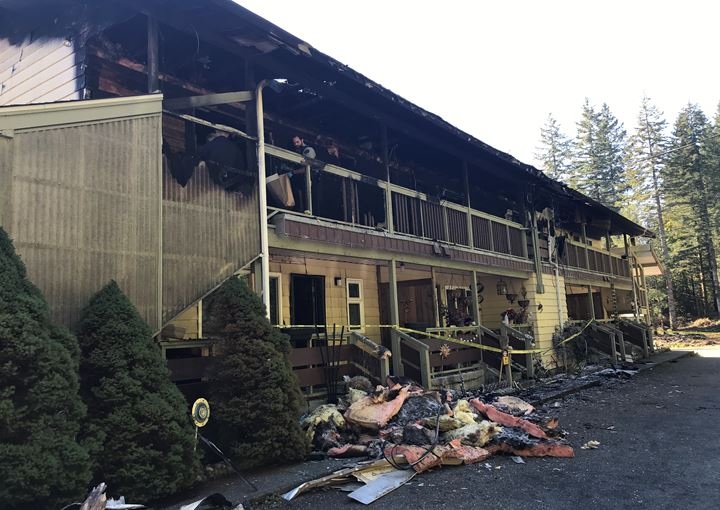 Merville's Hillview Apartments is pictured after a devastating fire ripped through the building and claimed one life: Oct. 9, 2019 (CTV News)