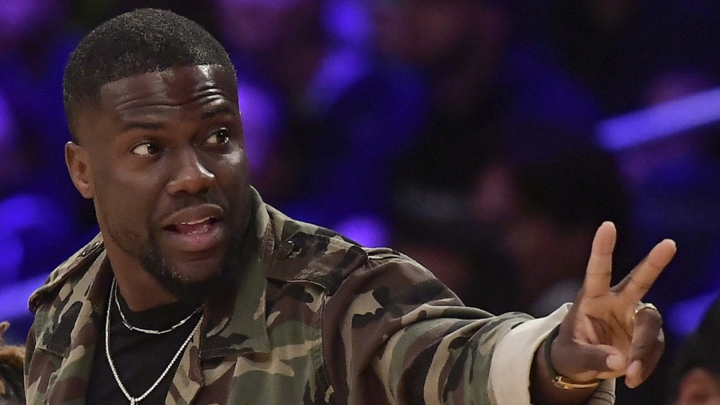 Kevin Hart at an NBA game in L.A.