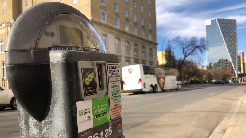 The City of Regina has introduces PayByPhone for downtown parking. (Katherine Hill / CTV News Regina)