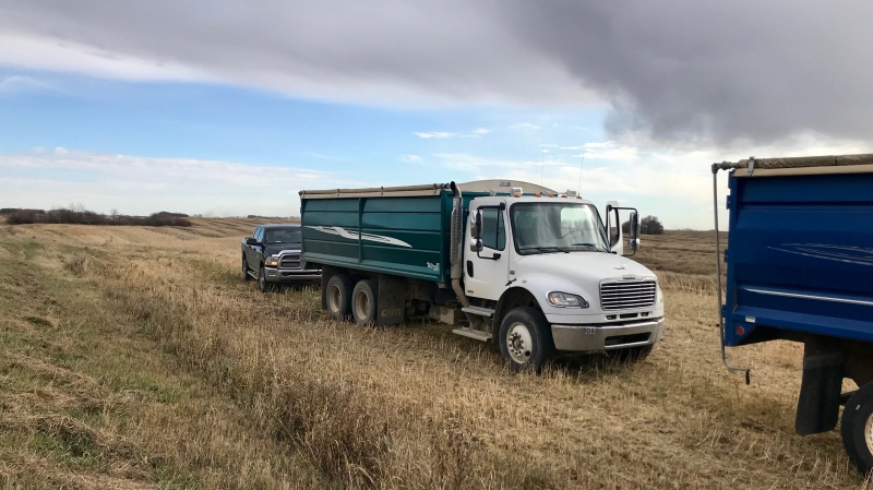 The farming community in Southey banded together to help the Berkan family finish their harvest after losing a loved one suddenly. (Kayleen Sawatzky/CTV News)