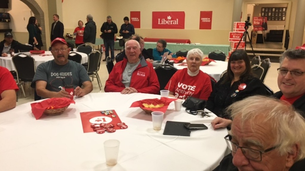 Happy supporters at Liberal Anthony Rota's camp. (Eric Taschner/CTV Northern Ontario)