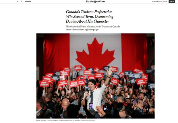 The New York Times on Canada's election.
