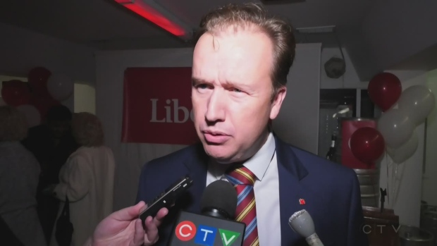 WATCH: Sudbury Liberal incumbent Paul Lefebvre talks to the media about his re-election. (Ian Campbell/CTV Northern Ontario)