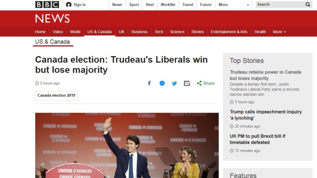 BBC on Canada's election results.