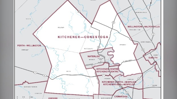 Kitchener-Conestoga riding map