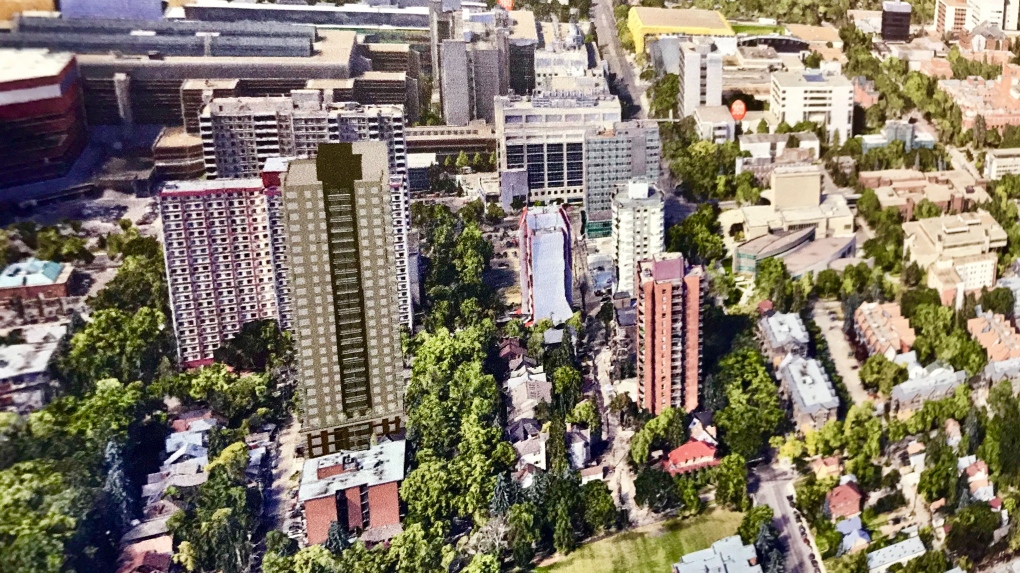 Concept art of proposed Garneau tower