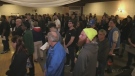 Hundreds showed up to a career fair for Kitchener cannabis company JWC. (Jeff Pickel/CTV Kitchener) (Oct. 22, 2019)