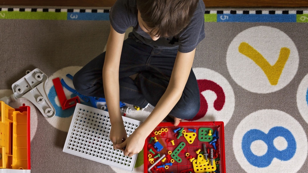Child playing home school