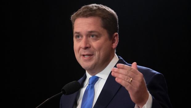 Conservative Leader Andrew Scheer speaks during a news conference in Regina, Tuesday October 22, 2019. THE CANADIAN PRESS/Adrian Wyld