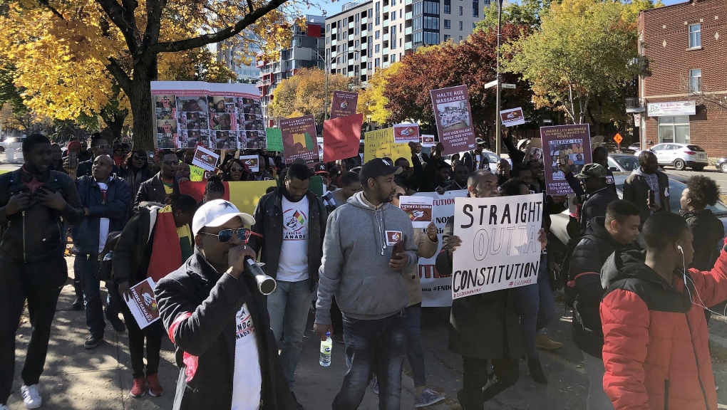 Guinean-Canadians protested Oct. 25