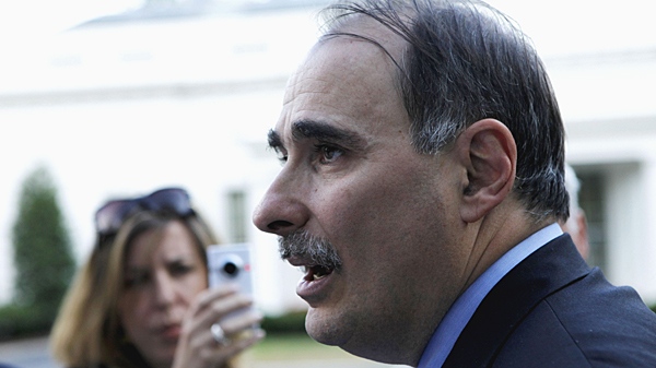 White House Senior Adviser David Axelrod talks to reporters about Health Care reform outside the West Wing of the White House in Washington, Wednesday, Sept. 2, 2009. (AP / Gerald Herbert)