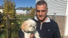 Tony Nasr and his dog Rufeo in Windsor on Tuesday, Oct. 29, 2019. (Bob Bellacicco / CTV Windsor)