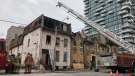 Emergency crews respond to a fire on Jarvis and Shuter streets. (Corey Baird/CTV News Toronto)