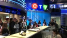 Grade 9 students are seen touring the CTV News studio for "Take Your Kids To Work Day" on Nov. 6, 2019. (CTV News Toronto / Lyndsay Morrison)