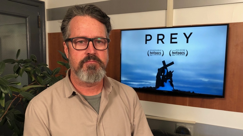 Director Matt Gallagher talks about his documentary "Prey" in Windsor on Wednesday, Nov. 6, 2019. (Melanie Borrelli / CTV Windsor)