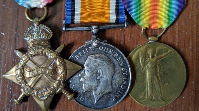 The war medals of Ernest Henry Bake are being returned to his family on Monday, Nov. 11, 2019.
(Facebook / Shawn MacNeil) 