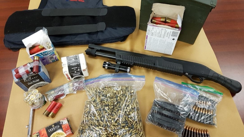 Firearms, ammunition and a ballistic vest were seized in London, Ont. on Tuesday, Nov. 12, 2019. (Source: London Police Service)