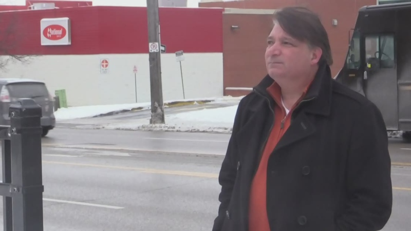 Leo Larizza, founder of the TLC Foundation, speaks outside LHSC's Children's Hospital in London, Ont. on Wednesday, Nov. 13, 2019. (Brent Lale / CTV London)