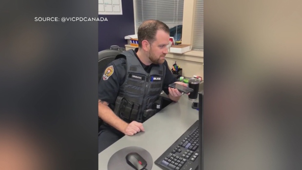 'You already have my name': Video shows VicPD officer answering scam call