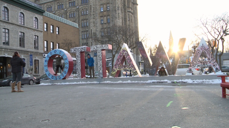 Ottawa's sign started coming down on Monday, November 18. 