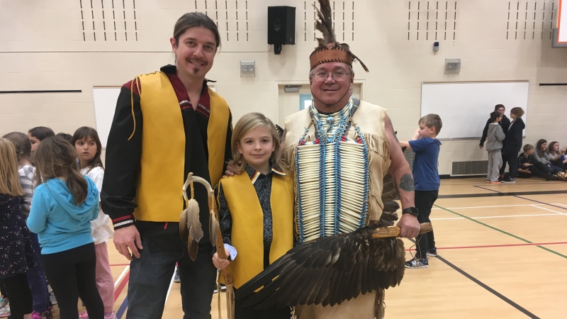Valley View Public School holds a pow wow with members from Wahnapitae First Nation so the students can learn about the Indigenous culture. November 18, 2019 (Alana Everson/CTV Northern Ontario)