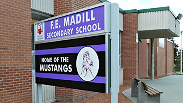 F.E. Madill Secondary School is seen in Wingham, Ont. 