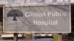 The sign for the Clinton Public Hospital in Clinton, Ont. is seen on Monday, Nov. 18, 2019. (Scott Miller / CTV London)