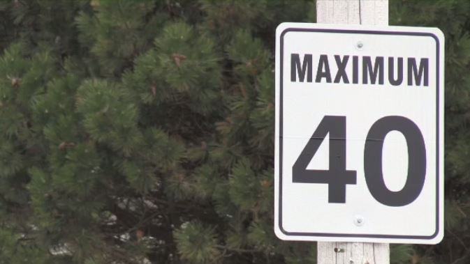 A speed limit sign is shown posting a maximum speed of 40km/h in an undated file photo. 
