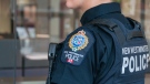 A uniformed police officer is seen in an image from the New Westminster Police Department's Facebook page.