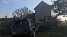 An SUV slammed into a house on Colonel Talbot Road in London Ont. on November 24. 2019. (Brent Lale/CTV)