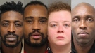 (From left to right) Charlton Sealy, Skabaka Reid, Deanna Passera, and Troy Thornhill are seen in this composite image. (Toronto Police Service) 
