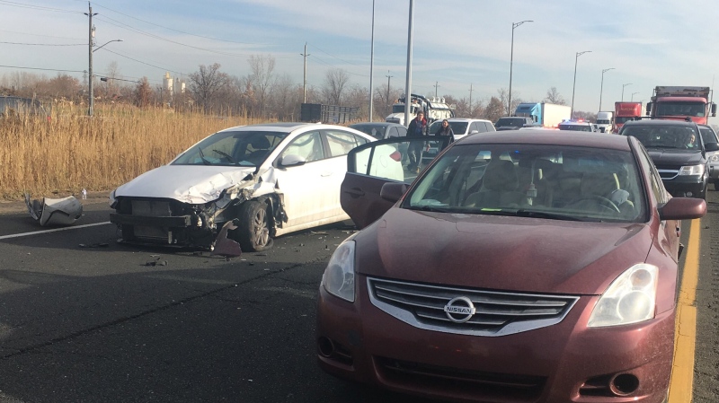 Windsor police officers were called to E.C. Row at Central Avenue on Tuesday, Nov. 26, 2019. (Bob Bellacicco / CTV Windsor)