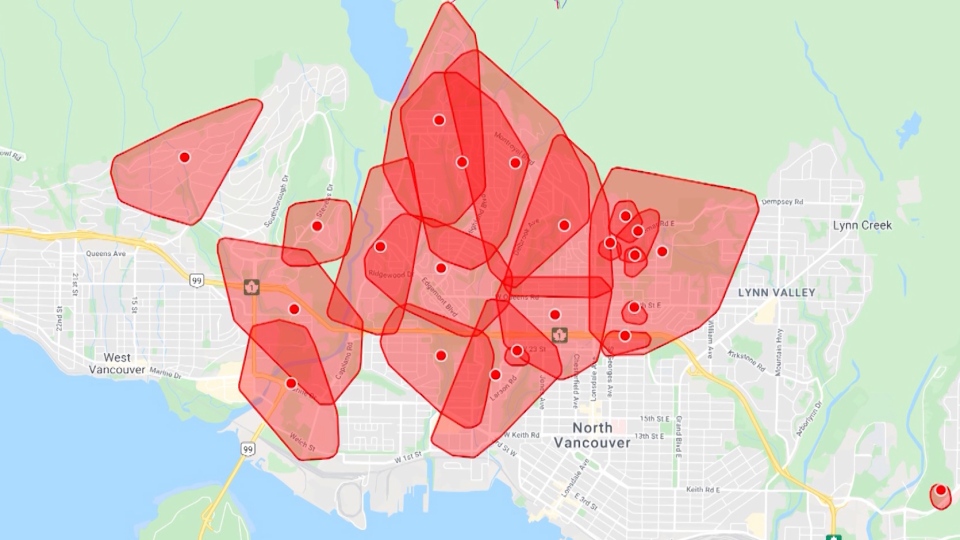 North Shore power outages