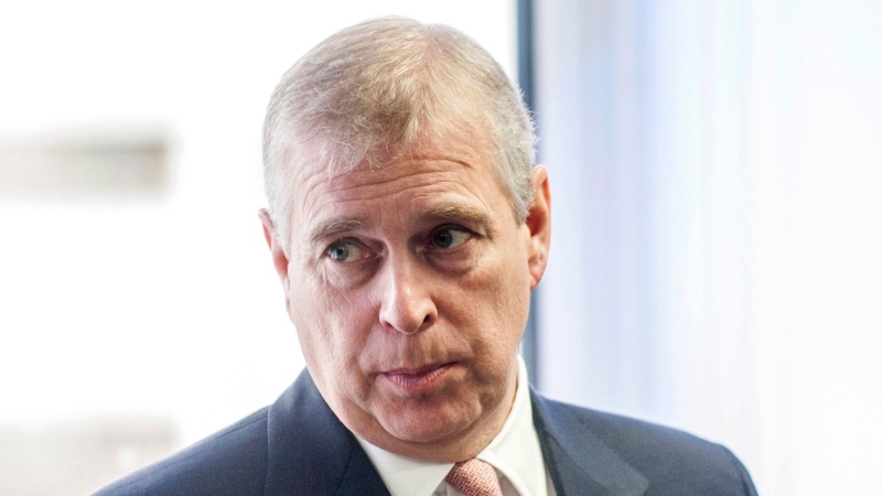 In this Monday, April 13, 2015 file photo, Britain's Prince Andrew visits the AkzoNobel Decorative Paints facility in Slough, England. (David Parker/Pool Photo via AP, File)