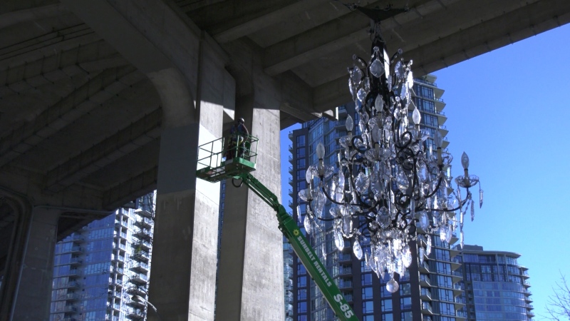  The $4.8 million chandelier under the Granville Street Bridge is seen on Thursday, Nov. 27, 2019. 