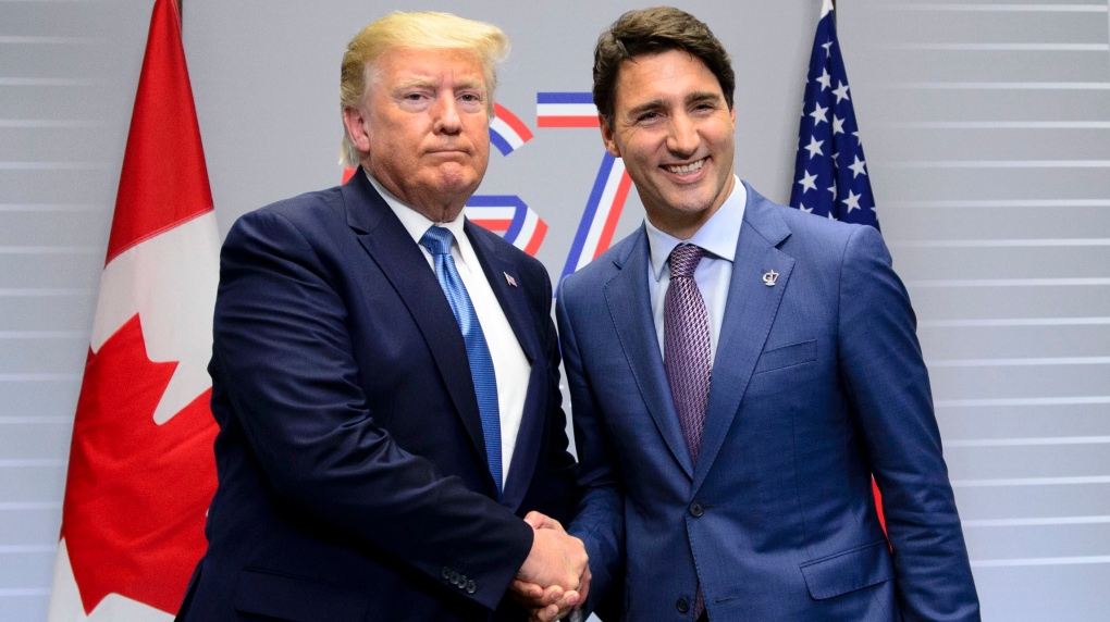Trudeau and Trump at G7 in France