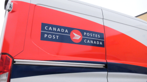 A Canada Post van is pictured in Saskatoon on Dec. 5, 2019. (Chad Leroux/CTV Saskatoon)