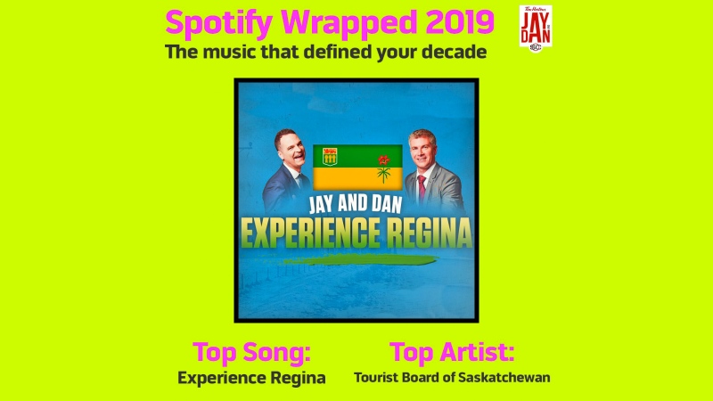 Jay and Dan called "Experience Regina" their decade defining song in the style of a recent Spotify campaign. (Courtesy: Jay and Dan/Twitter)