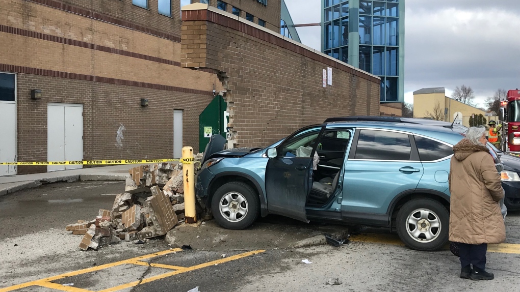 Three-vehicle crash at Westmount Mall