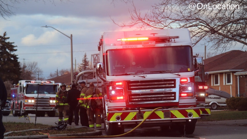 Firefighters respond to a house fire in the 2500 block of McKay Avenue in Windsor on Friday, Dec. 6, 2019. (@_OnLocation_ / Twitter)
