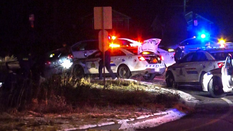 The RCMP respond to a collision near Horsman Road and Berry Mills Road in Moncton on Dec. 7, 2019. (Submitted: Wade Perry)
