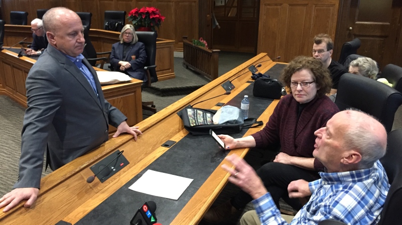 County meeting over pending sale of the Middlesex courthouse in London, Ont., on Wednesday, Dec. 11, 2019. (Bryan Bicknell / CTV London)