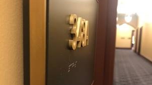 Room with braille sign