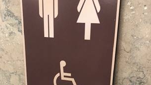 Bathroom sign no braille