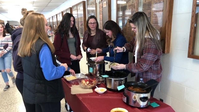 Students at Lord Dorchester Secondary School in Dorchester, Ont., participate in a ‘Wellness Wednesday’ to ease stress. (Tayah De Jong)